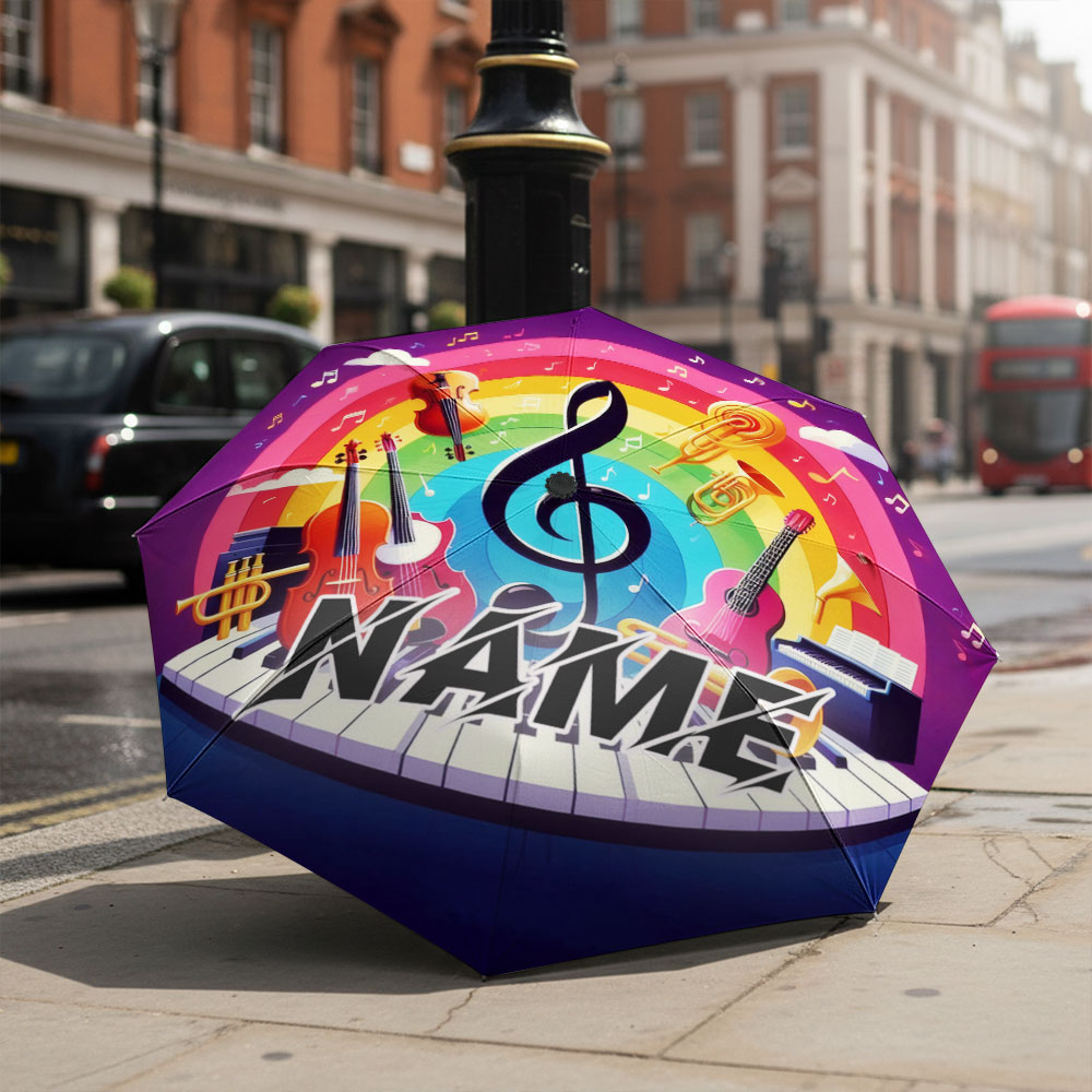 Musical Instrument And Names - Ombrello personalizzato con nome, ombrello a